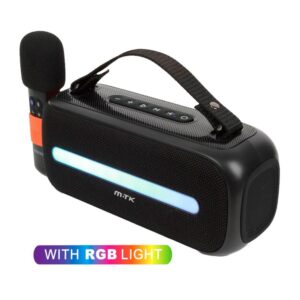 Altavoz Karaoke Bluetooth 5.3 + Microfono / TF4202 / 24w / 3600 mAh / Luces Led / Tws / Fm / Microsd / Usb / Negro / MTK / 0452022