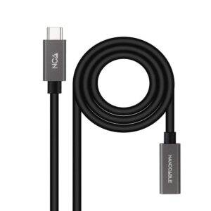 Cable prolongador Type-C M/H / 1m / 3a / USB-C 3.2 Gen2 / 20Gbps / 4K/60Hz / 60W / Nanocable 10.01.4401
