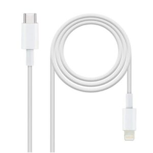 Cable datos Type-C a Lightning Iphone 5-12 / 2m / Blanco / Nanocable 10.10.0602