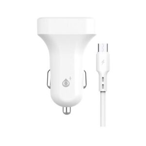 Cargador de coche-mechero con cable Micro USB / 2xUsb / 12w / 5v 2.4a / A6260 / Blanco / One+