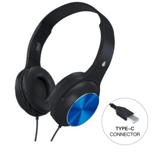 Auriculares diadema  NC3282 / Type-C / 1.2m / Microfono / Compatible Apple / Negro-Azul / One+ / 2302825