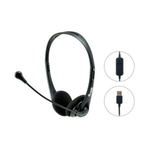 Auriculares Diadema Equip / Micro integrado flexible / Usb / Negro / 245305