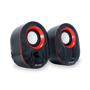 Altavoces 2.0 Equip Life / 6W RMS / Jack 3.5"mm / USB / Control de volumen / Negro y rojo / 245332