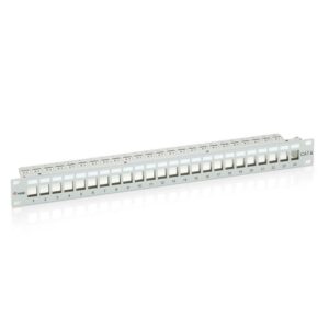 Patch panel 24 puertos cat.6 apantallado vacio color gris