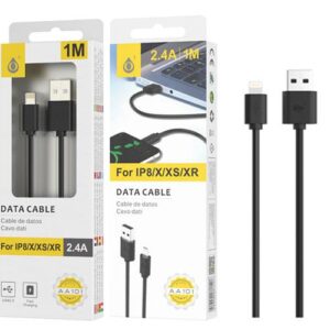 Cable datos USB 2.0 a Lightning IPhone 5-14 / 1m / 15W / B6242 / Negro / One+