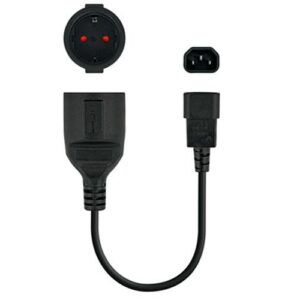 Cable adaptador C14 macho a Cee7 schuko hembra 25cm / C-10.22.0901