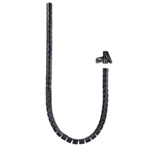 Organizador de cables Flexible en espiral + Pinza 25mm / 2m / Negro / 10.36.0002-bk