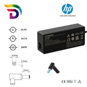 Cargador compatible para portátil HP 200W 19.5V 10.3A 4.5x3.0 mm Dayma