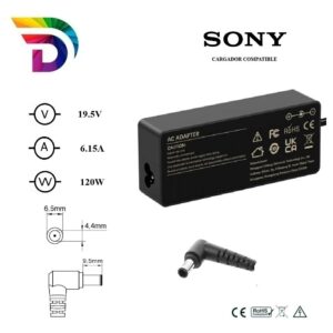 Cargador compatible para portátil SONY 120W 19.5V 6.15A 6.5x4.4 Dayma