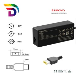 Cargador compatible para portátil LENOVO 90W 20V 4.5A 11.0x4.5 mm (rectangular) Dayma