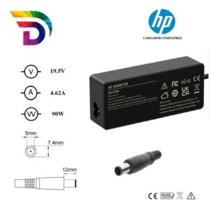 Cargador compatible para portátil DELL 90W 19.5V 4.62A (IC) 7.4x5.0 mm Dayma