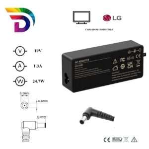 Cargador compatible para monitor LG 24.7W 19V 1.3A 6.5x4.4mm Dayma