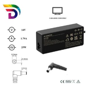 Cargador compatible para monitor 25W 14V 1.79A 6.5x4.4 mm Dayma
