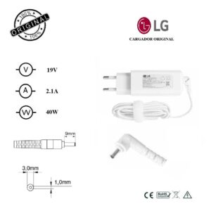 Cargador original para portátil LG 40W 19V 2.1A 3.0x1.0 mm