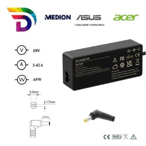 Cargador compatible para portátil ACER 135W 19.5V 6.92A 5.5x1.7 mm Dayma