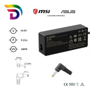 Cargador compatible para portátil ASUS / MSI 180W 19.5V 9.23A 5.5x2.5 mm Dayma