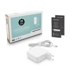 Cargador para portátil universal automático 65W 20V 3.25A Type-C Blanco Movano