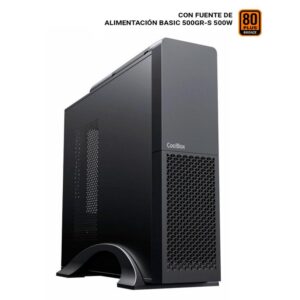Caja Micro-ATX Gaming Slim Coolbox T313 / Fuente 500W Incluida / Negro / COO-PCT313-1