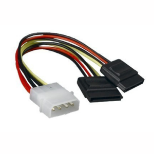 Cable duplicador de alimentación molex macho a 2x SATA Hembra / 20cm / 4 pines / 10.19.0101-OEM