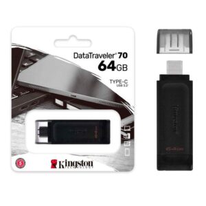 Pendrive Kingston DT70 64Gb Type-C 3.2 Gen.1 / Negro / DT70/64GB