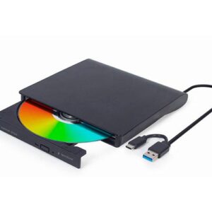Grabadora Externa CD/DVD Gembird / USB 3.1 / Type-C / Negra / DVD-USB-031