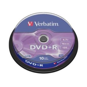 Dvd+R Verbatim 16x Tarrina 10 uds DVDVER10+