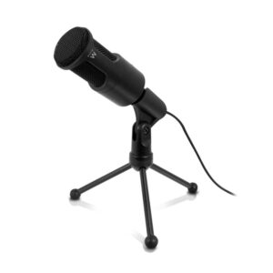 Microfono Multimedia Sobremesa Ewent EW3552 / Cable 2m / Control Sensibilidad / Tripode / Negro / EW3552