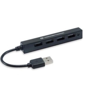 Hub 4 Puertos Usb 2.0 / Conceptronic Hubbies05b / Negro
