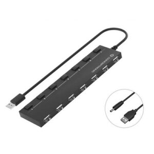 Hub 7 Puertos Usb 2.0 / Conceptronic Hubbies / Negro HUBBIES08B