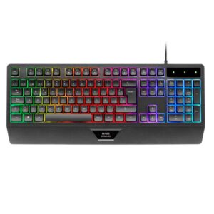 Teclado Gaming MK124 Mars Gaming / Teclas H-MECH / FRGB Rainbow / Ergonomico / Anti-Ghosting / PS4-PS5-XBOX / Negro