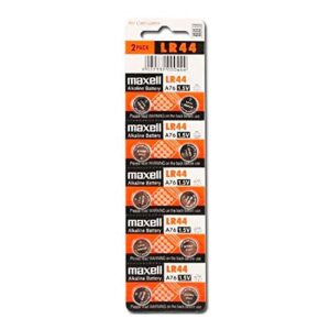 Pila boton Alcalina LR44 Maxell / 1.5V / Ag13 / (10 Uds)