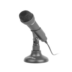 Microfono Sobremesa Natec Adder / Jack 3.5mm / Negro
