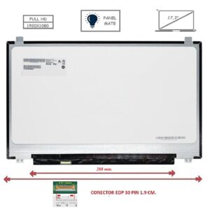 Pantalla compatible para portátil LED 17.3" SLIM 30 Pines FULL HD Mate