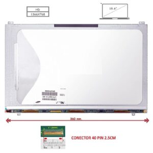 Pantalla compatible para portátil LED 15.6" SLIM 40 Pines HD Con Brackets Conector Izquierda