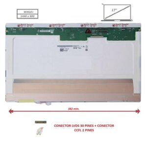 Pantalla compatible para portátil LCD 17.0" 30 Pines WXGA+