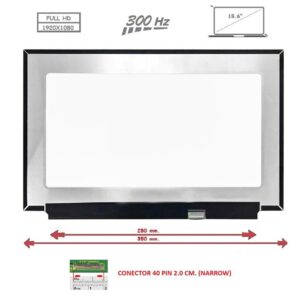 Pantalla compatible para portátil LED 15.6" SLIM 40 Pines FULL HD Sin Brackets 300 Hz