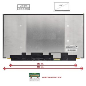 Pantalla compatible para portátil LED 15.6" SLIM 40 Pines UHD Sin Brackets