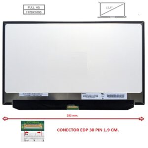 Pantalla compatible para portátil LED 12.5" SLIM 30 Pines FULL HD Sin brackets