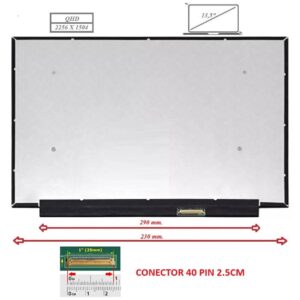 Pantalla compatible para portátil LED 13.5" SLIM 40 Pines QHD Sin brackets