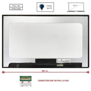 Pantalla compatible para portátil LED 15.6" SLIM 30 Pines FULL HD Sin Reborde Mate