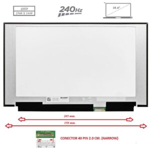 Pantalla compatible para portátil LED 15.6" SLIM 40 Pines QHD Sin brackets 240 Hz