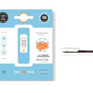 Pendrive Nano Tech One Tech Pro Smart Clip USB 2.0 / 16Gb / Impermeable / Blanco / TEC3004-16