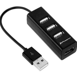 Hub 4 puertos USB 2.0 Phoenix / Diseño compacto / Negro / Ph4usbhub2