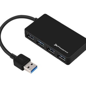 Hub 4 puertos USB 3.0 / 15cm / Phoenix / Negro / PH4USBHUB3
