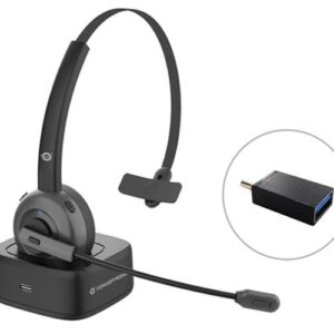 Auricular Bluetooth Conceptronic POLONA03BD / Base de carga / Bt 5.0 / Cancelacion de ruido / Microfono giratorio