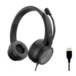 Auriculares con Microfono flexible Conceptronic Polona / Usb / Cancelacion de ruido / Negro / POLONA05B