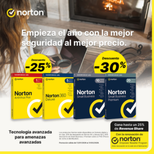 Promoción 25% Descuento Norton 360 Deluxe Electrónica 50Gb / 1 Usuario / 5 Dispositivos / 1 Año / 21433181