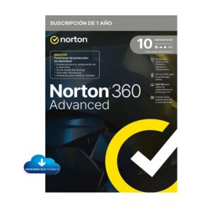 Norton 360 advanced 200gb 1 user 10 device 1 a?o  **l. electr?nica