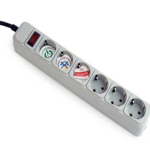 Regleta 6 tomas proteccion antipicos gris Gembird 1.8m / SPG6-B-6C