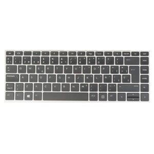 Teclado compatible para portátil HP 640 G4 / 640 G5 Marco Plata / Conector ancho